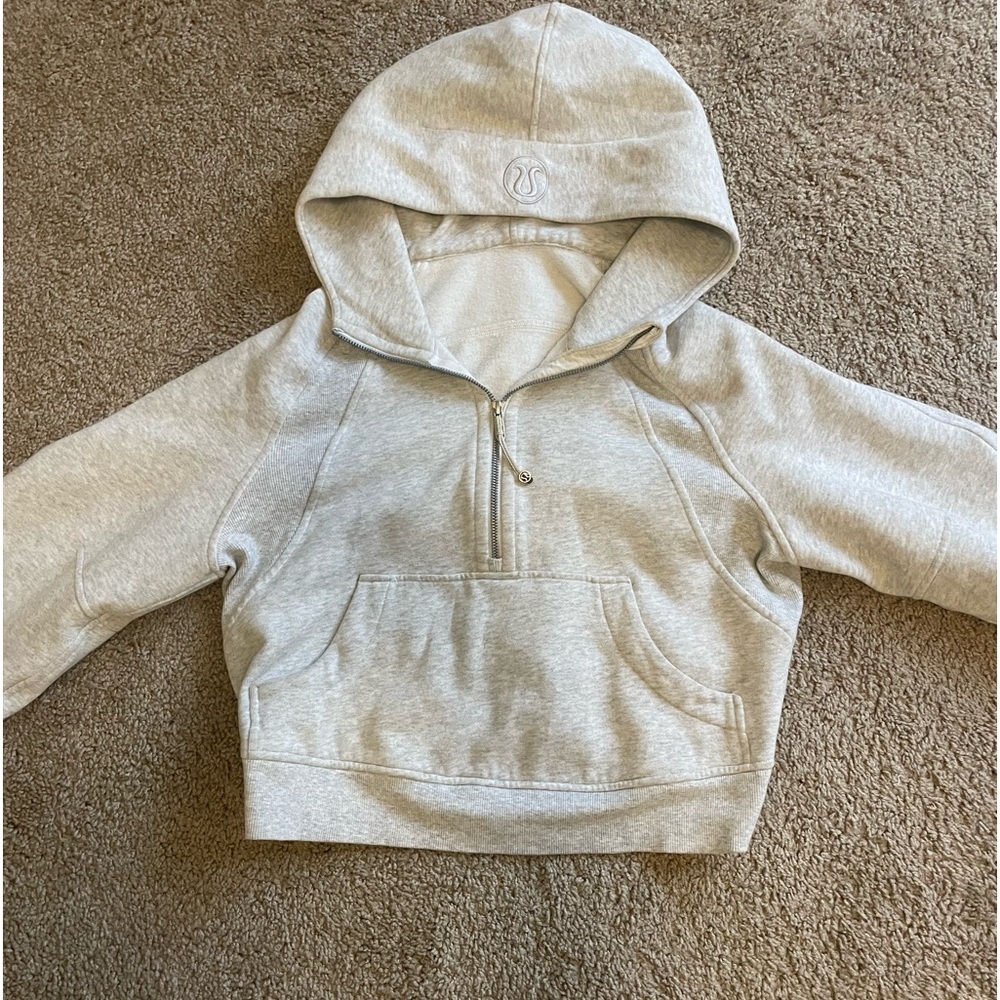 lululemon scuba half-zip hoodie, heathered core ultra light grey